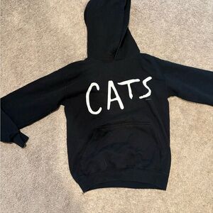 Gildan Black Hoodie with White 'CATS' Print
